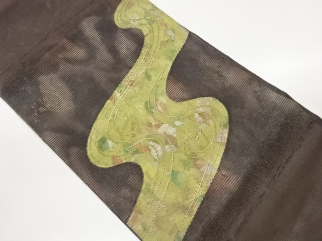 JAPANESE KIMONO / NAGOYA OBI FOR SUMMER / WOVEN STREAM WATER
